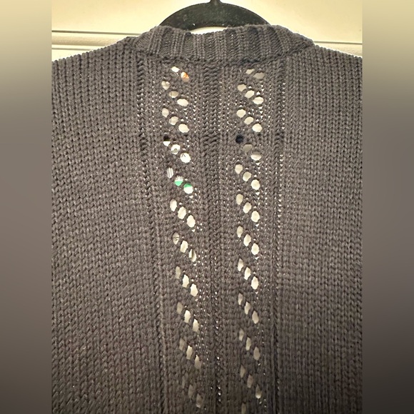 Unique One A Chunky Knit Black Long Duster Cardigan - Picture 5 of 6